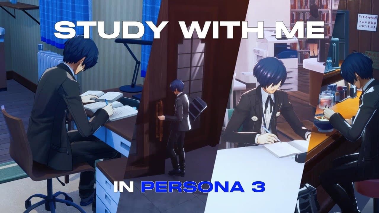 Study with Me in Persona 3 | Iwatodai Dorm | 25/5 Pomodoro Timer thumbnail